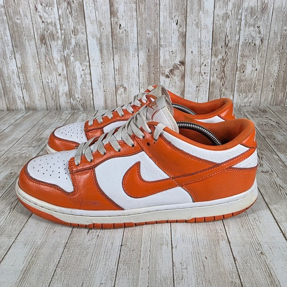 Nike Dunk Low Syracuse Orange‎ White Leather Sneakers CU1726-101 Size 11